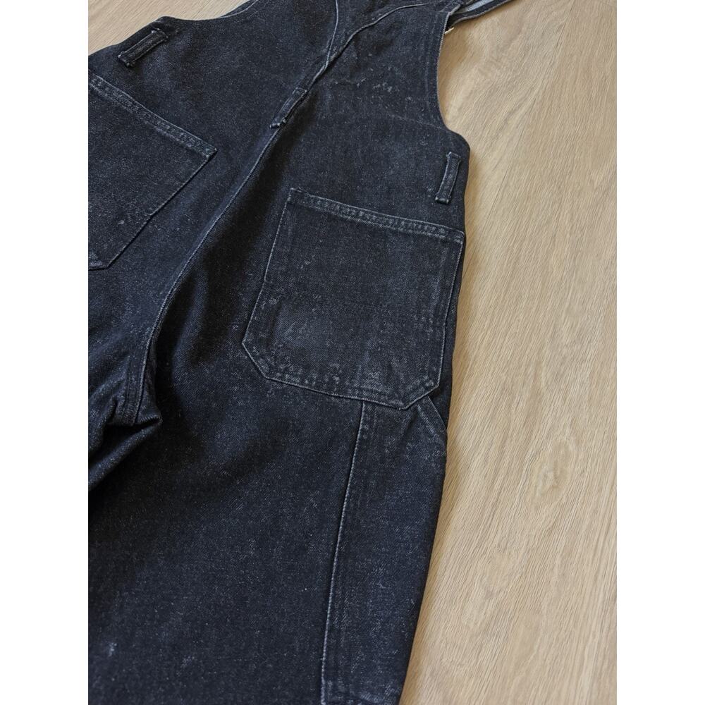 Vintage Guess Denim Overalls Medium Black Carpenter Loop Buttons USA Made 90s - Picture 8 of 12